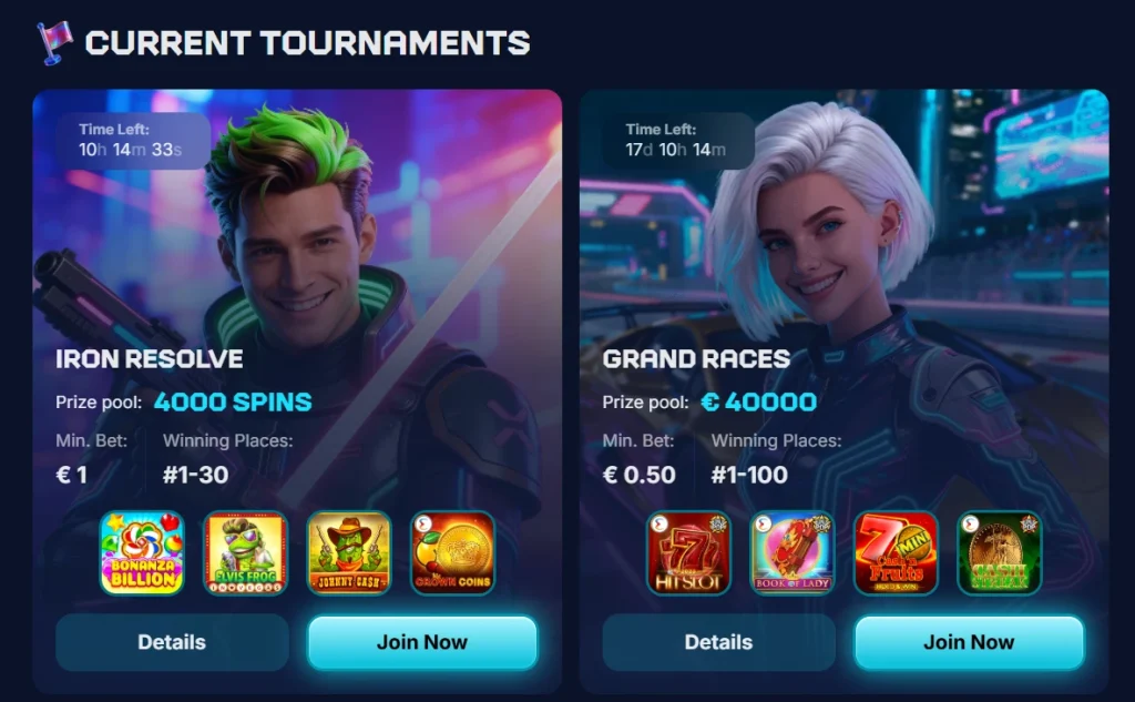 Xon Bet Tournaments to play FS with
